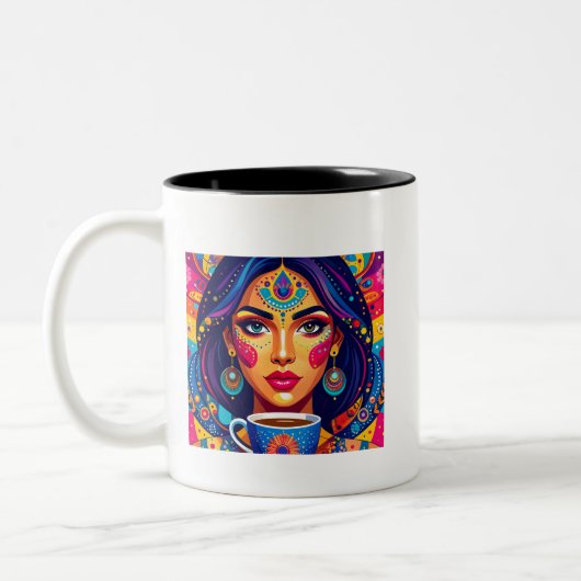 Lebhafte Goddess-Kaffee-Tasse Zweifarbige Tasse (Links)