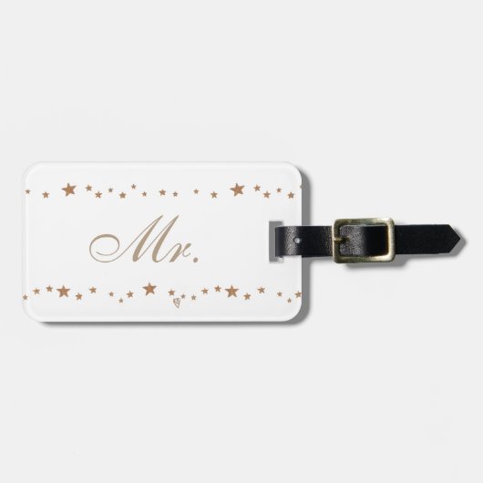 Lebhafte Gold Stars Personalisierte Gepäckmarken Gepäckanhänger (Vorderseite horizontal)