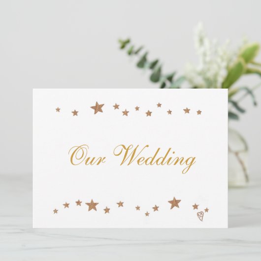 Lebhafte Goldmedaillen feiern unsere Hochzeitseinl Einladung (Stehend Vorderseite)