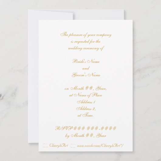 Lebhafte Goldmedaillen feiern unsere Hochzeitseinl Einladung (Rückseite)