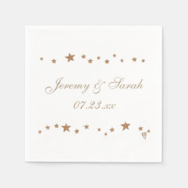 Lebhafte Goldstars Personalisiert Hochzeiten von N Serviette