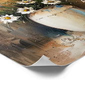Lebhafte Gouache Daisy Meadow Art Print Poster (Ecke)