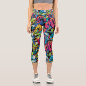 Lebhafte Graffiti Art - Bold und Dynamic Design Capri Leggings (Vorderseite)