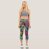 Lebhafte Graffiti Art - Bold und Dynamic Design Capri Leggings (Vorderseite)