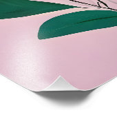 Lebhafte grüne Blätter auf Rosa Fotodruck (Ecke)