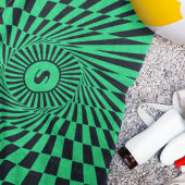 Lebhafte grüne Buchten mit eigenem Sonnenschirm, g Strandtuch