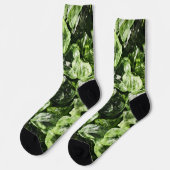 Lebhafte, grüne Kristallfelsen abstrakt cool Socken (Linkes Detail)