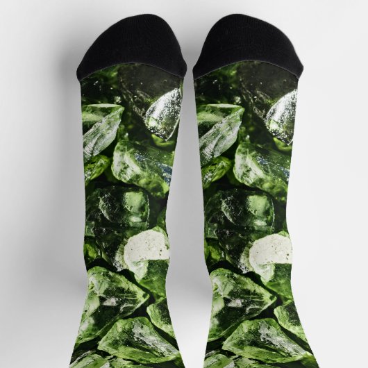 Lebhafte, grüne Kristallfelsen abstrakt cool Socken (Oben)
