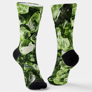 Lebhafte, grüne Kristallfelsen abstrakt cool Socken