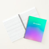 Lebhafte grüne Lila Abstrakte Einhornglätte Notizblock (Innenseite)