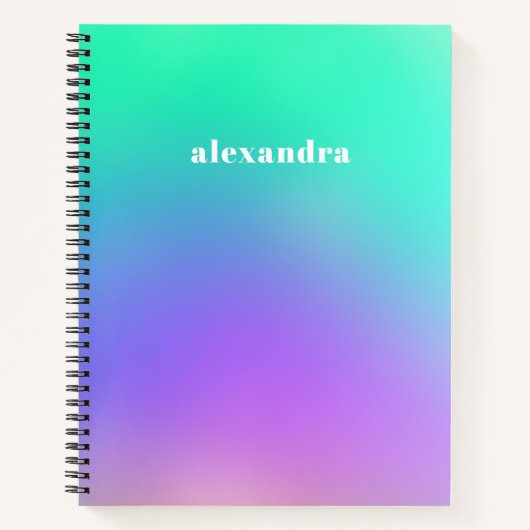 Lebhafte grüne Lila Abstrakte Einhornglätte Notizblock (Vorderseite)