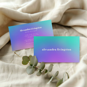 Lebhafte grüne Lila Abstrakte Gradient Glam Busine Visitenkarte