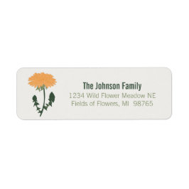 Lebhafte grüne Orange Dandelion Blume Motif