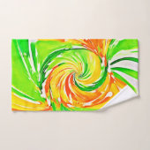 Lebhafte Grüne Orange Swirl Art Badhandtuch Set (Handtuch)