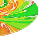 Lebhafte Grüne Orange Swirl Art Schneidebrett (Ecke)