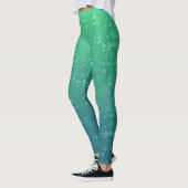 Lebhafte grüne Türkis Damask Boho Style Leggings (Links)