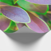 Lebhafte grüne und lila Blätter Geschenkpapier (Ecke)