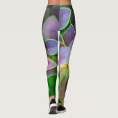 Lebhafte grüne und lila Blätter Leggings (Rückseite)