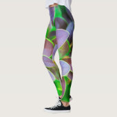 Lebhafte grüne und lila Blätter Leggings (Links)