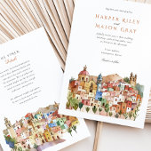 Lebhafte Guanajuato Mexico Wasserfarbenhochzeit Einladung