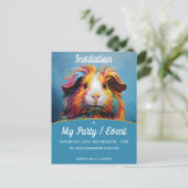 Lebhafte Guinea Schweinefleisch Party / Veranstalt Einladungspostkarte (Stehend Vorderseite)