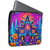 Lebhafte Halloween House Art Laptopschutzhülle (Vorne Rechts)