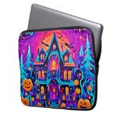 Lebhafte Halloween House Art Laptopschutzhülle (Vorderseite Links)
