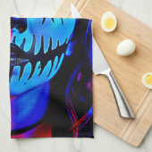 Lebhafte Halloween Makeup Art Geschirrtuch (Viertel Falte)