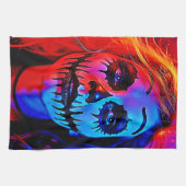 Lebhafte Halloween Makeup Art Geschirrtuch (Horizontal)