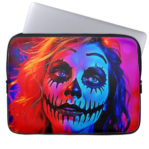 Lebhafte Halloween Makeup Art Laptopschutzhülle