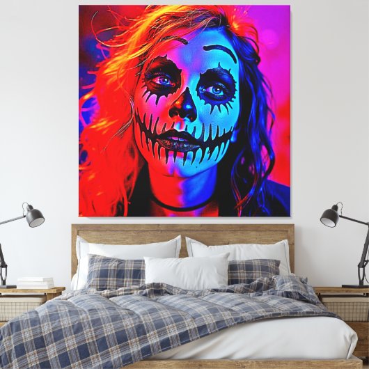 Lebhafte Halloween Makeup Art Leinwanddruck (Insitu (Schlafzimmer))