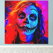 Lebhafte Halloween Makeup Art Leinwanddruck (Insitu (Holzboden))