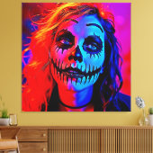 Lebhafte Halloween Makeup Art Leinwanddruck (Insitu (Wohnzimmer))