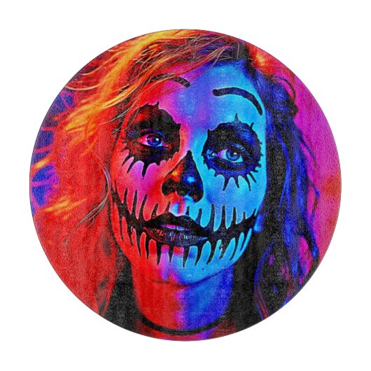 Lebhafte Halloween Makeup Art Schneidebrett (Vorderseite)