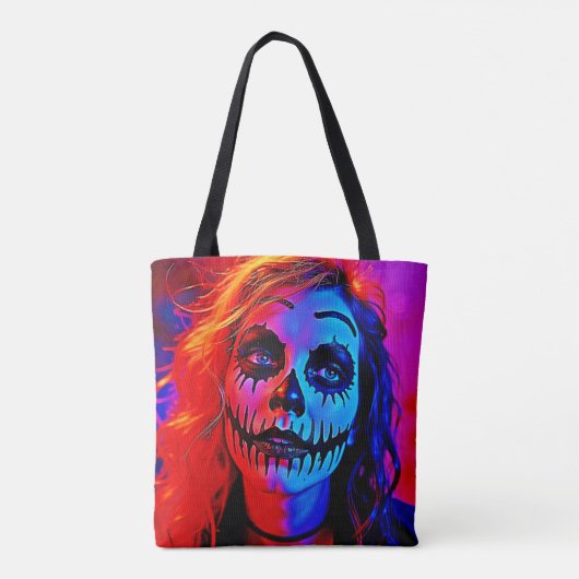 Lebhafte Halloween Makeup Art Tasche (Rückseite)