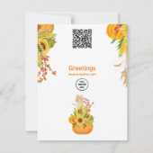 Lebhafte Halloween Pumpkin Wasserfarbe Sonnenblume (Rückseite)