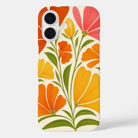 Lebhafte handbemalte Wildblumen Kunst Case-Mate iPhone Hülle (Rückseite)
