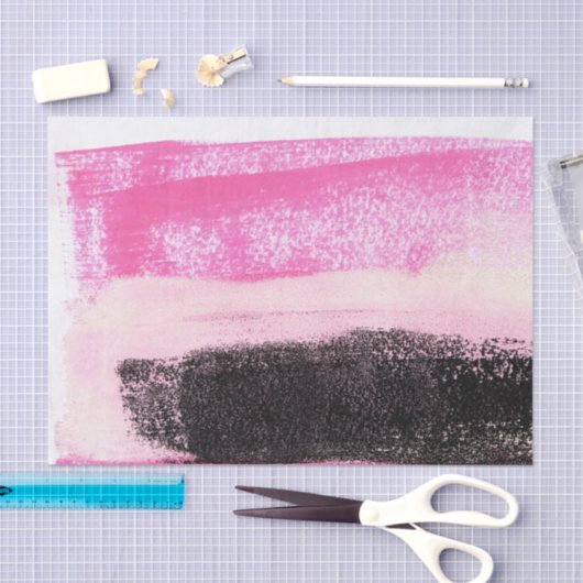 Lebhafte, heiß rosa, Abstrakte Tinte Seidenpapier (Handwerk)