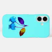 Lebhafte hellblaue Kirschen Case-Mate iPhone Hülle (Rückseite (Horizontal))