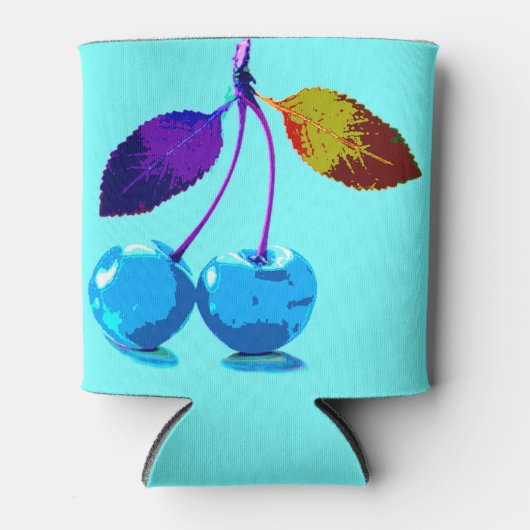 Lebhafte hellblaue Kirschen Dosenkühler (Vorderseite)