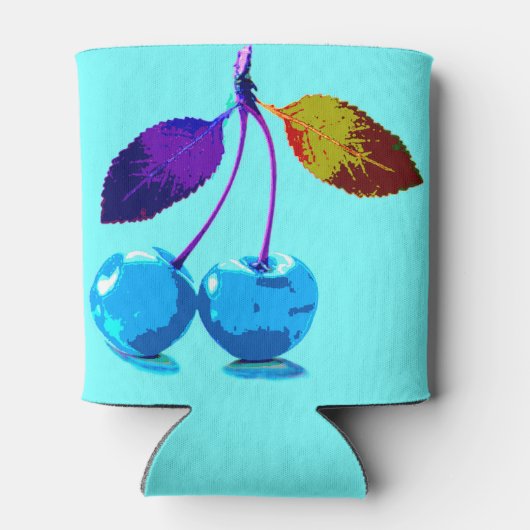 Lebhafte hellblaue Kirschen Dosenkühler (Rückseite)