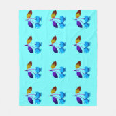 Lebhafte hellblaue Kirschen Fleecedecke (Vorderseite)
