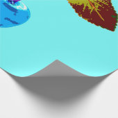 Lebhafte hellblaue Kirschen Geschenkpapier (Ecke)