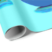 Lebhafte hellblaue Kirschen Geschenkpapier (Rolleneckpunkt)