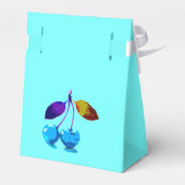Lebhafte hellblaue Kirschen Geschenkschachtel (Rückseite)