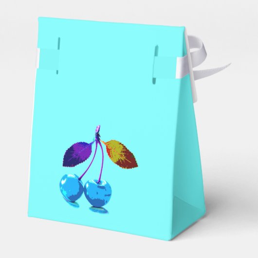 Lebhafte hellblaue Kirschen Geschenkschachtel (Rückseite)