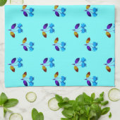 Lebhafte hellblaue Kirschen Geschirrtuch (Gefaltet)