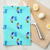 Lebhafte hellblaue Kirschen Geschirrtuch (Viertel Falte)