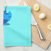 Lebhafte hellblaue Kirschen Geschirrtuch (Viertel Falte)