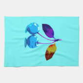 Lebhafte hellblaue Kirschen Geschirrtuch (Horizontal)